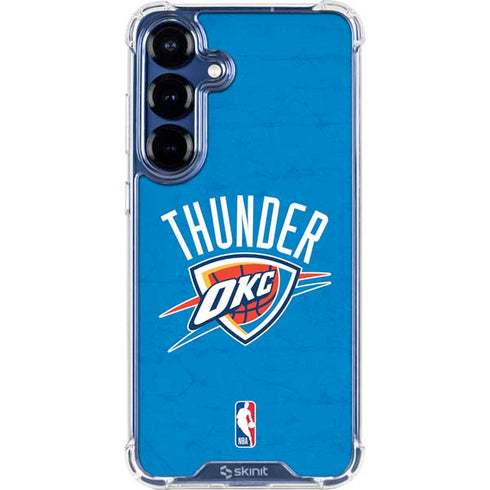 NBA OKC Thunder Distressed Galaxy S25 Clear Case